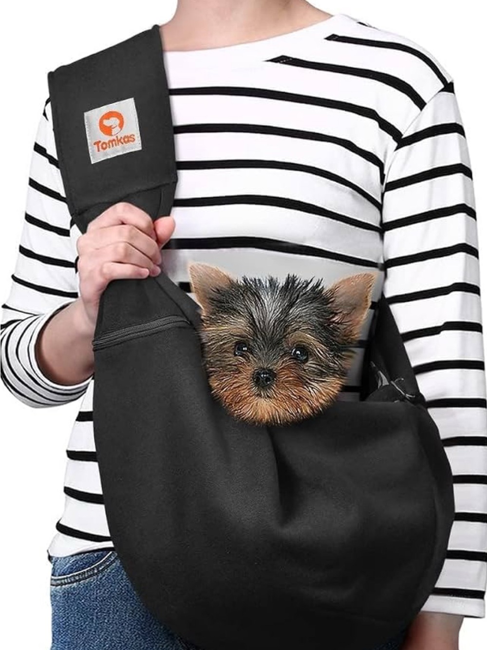 Tomkas black sling pet carrier